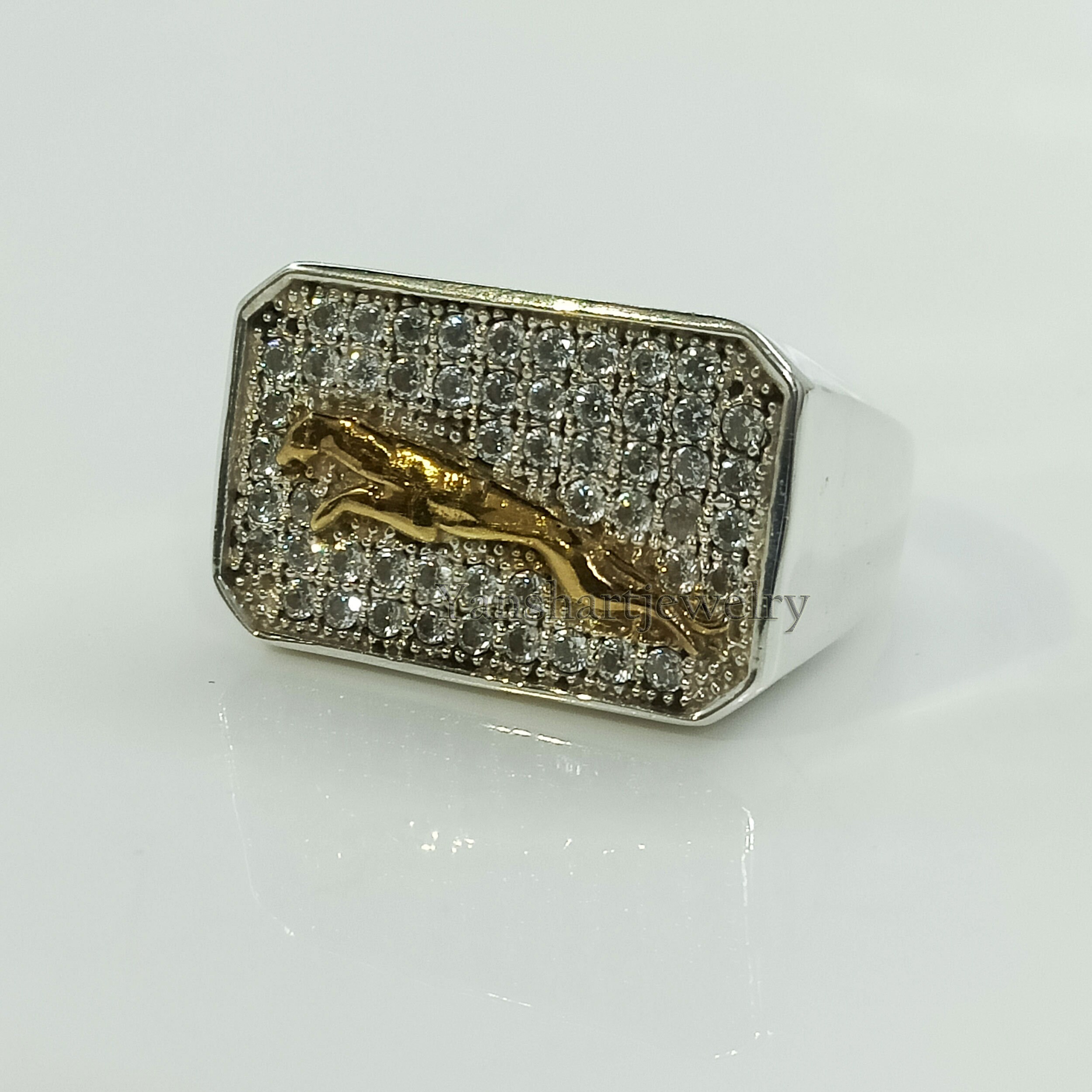 Jaguar Silver Mens Ring Jaguar Logo Band Personalized | Etsy