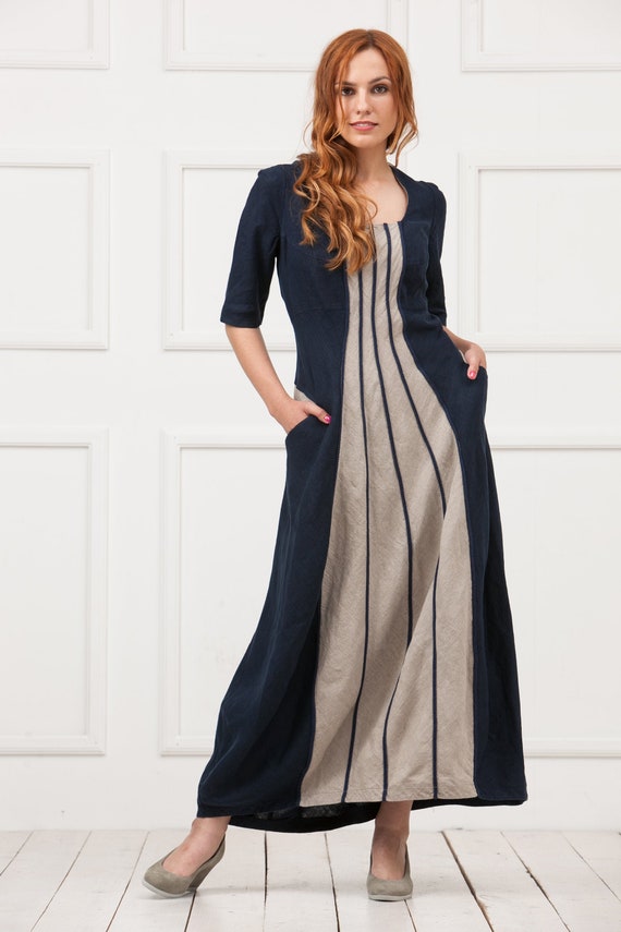 $69 NEW Woman Within Blue Dress Summer Wedding Evening Holiday ITALIAN LAGENLOO
