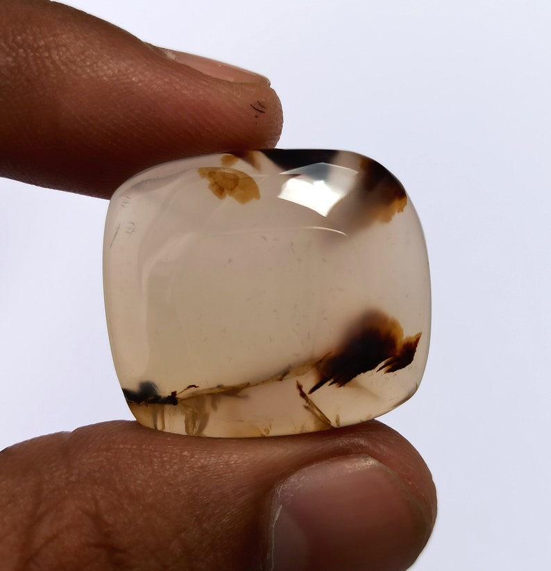 Natural Montana Agate Gemstone,Montana Agate Cabochon Loose Stone,Scenic Agate Gemstone,Designer Agate Stone,Dendritic Agate,Size 26x23 MM