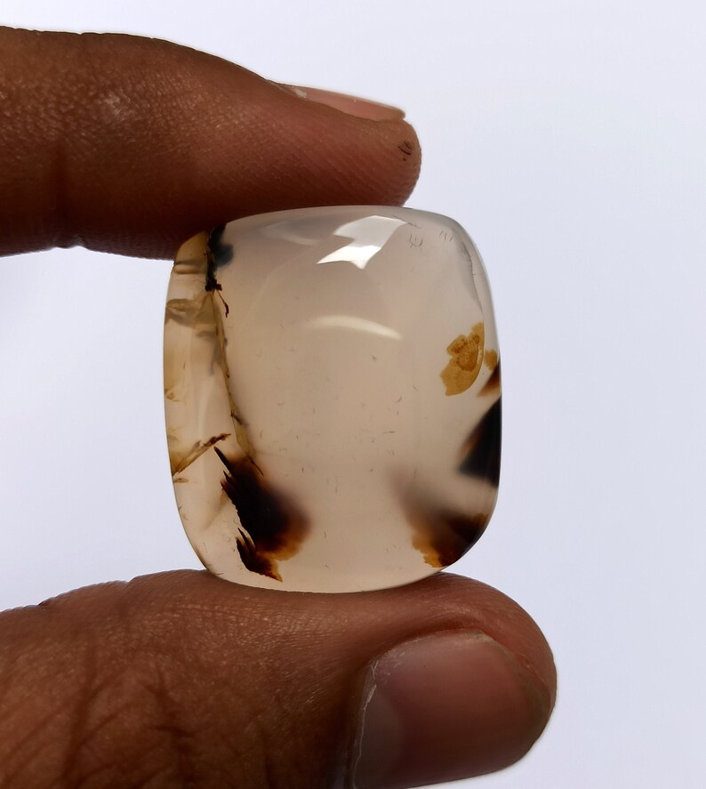 Natural Montana Agate Gemstone,Montana Agate Cabochon Loose Stone,Scenic Agate Gemstone,Designer Agate Stone,Dendritic Agate,Size 26x23 MM