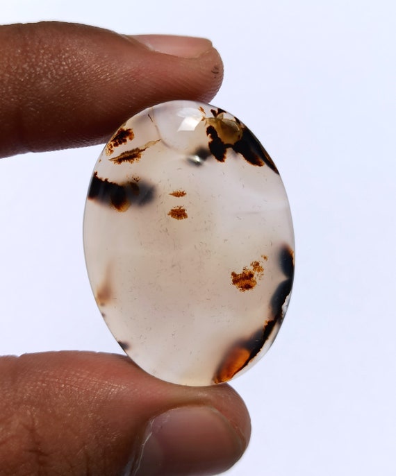 Natural Montana Agate Cabochon EXCELLENT! Brown Montana Agate Gemstone AH-568 Montana Agate Loose For Jewelry Use 40x26mm Fancy Shape