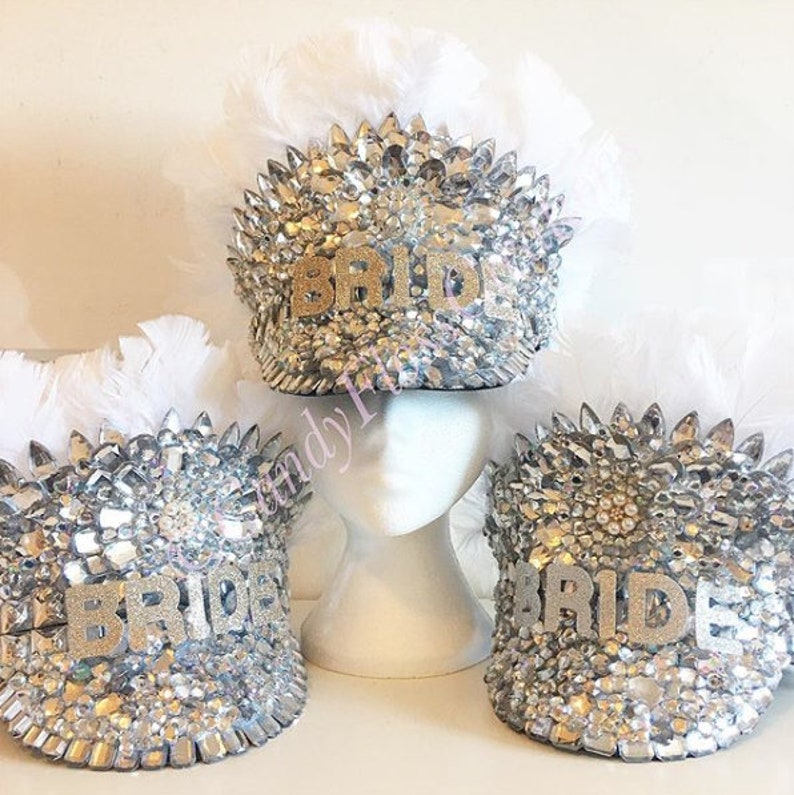 Captain Style Bling Bride Hat | Etsy