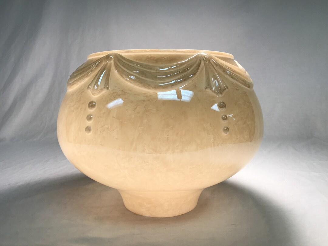14.5" Embossed Victorian Nu-Gold Torchiere Lamp Shade – Made In USA #TS017