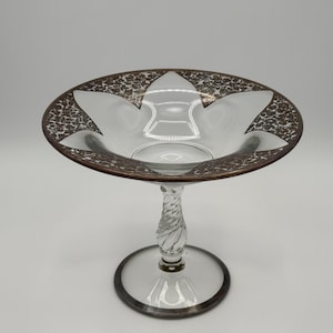 Crystal Glass With Sterling Silver Overlay - Etsy