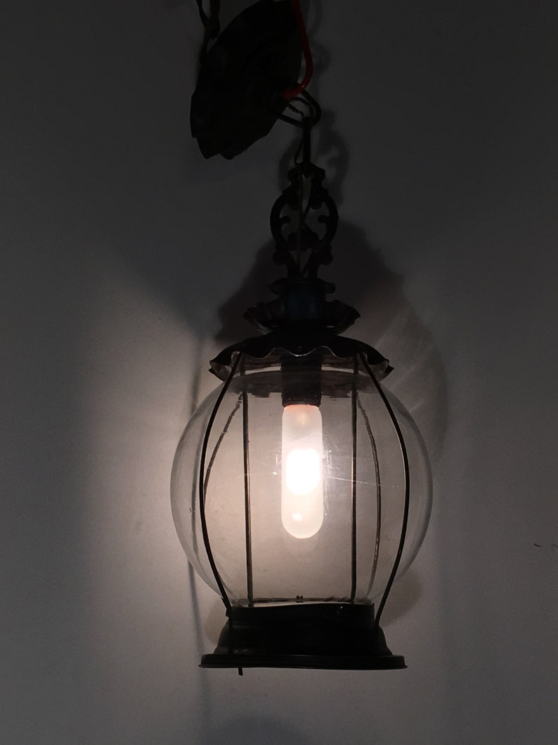 3 Antique Arts /& Craft Hanging Lanterns Porch Light Fixtures Chandeliers Pullman Railroad Car Chandeliers Clear Glass 1900s Hanging Lights