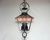 Vintage Hanging Light Fixture Victorian Style 1930 39 s Faux Oil Lamp Chandelier Antique Primitive Country Store Parlor Lamp