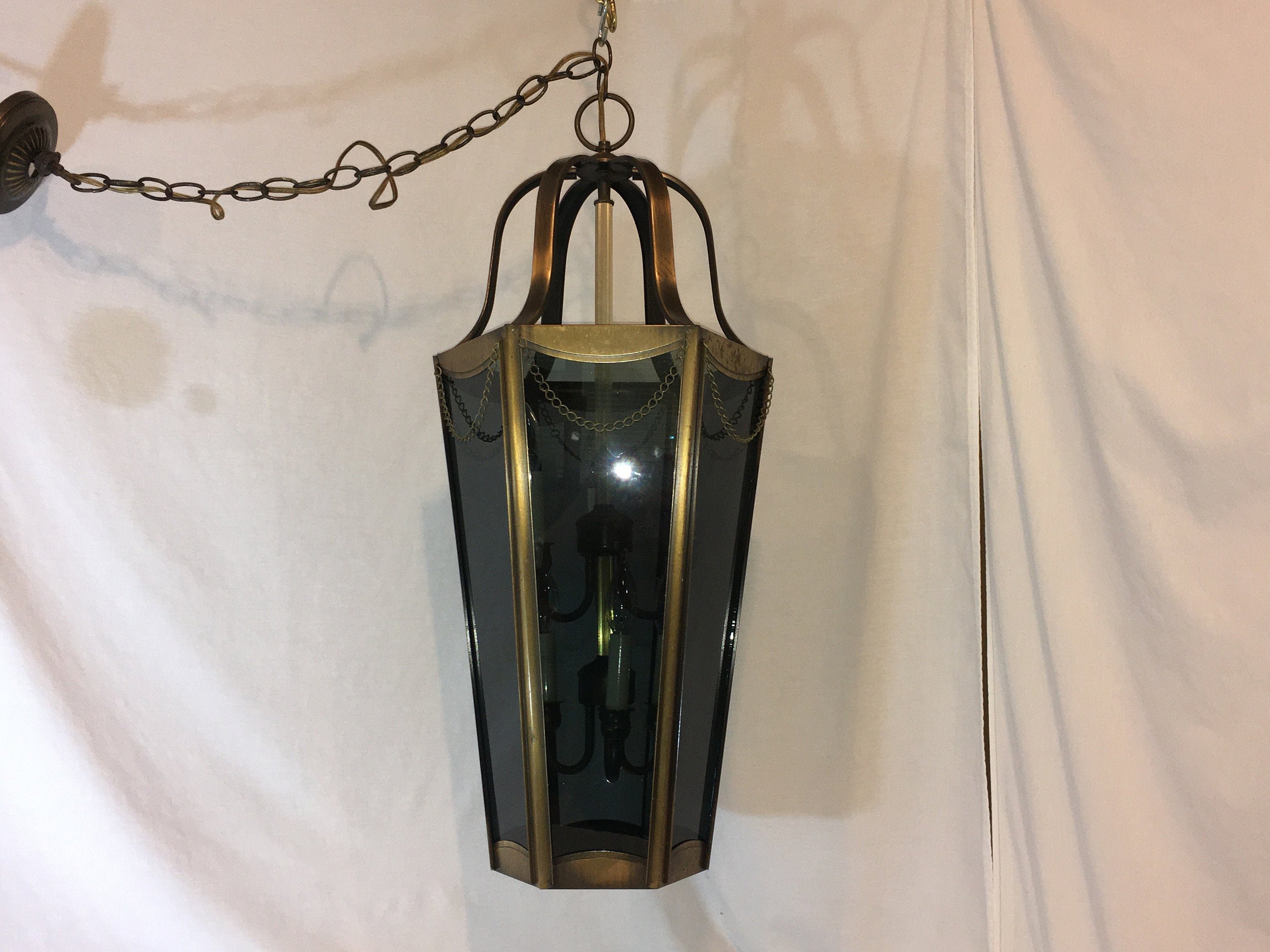 Vintage 32 Mid Century Modern Hanging Foyer Light Fixture Fredrick
