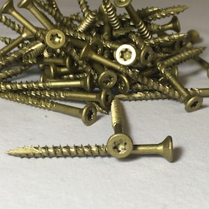 Qty 100 8X2 Power Pro Deck Screws Hillman Fasteners 1000hr Deck Flat Head Exterior Wood Screws #8X2 8 X 2