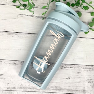 Personalised Blue  600ml Shaker Bottle Protein Sport Fitness with Shaker