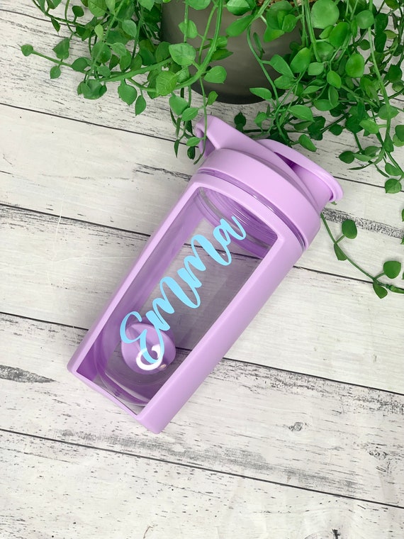 Personalised Purple 600ml Shaker Bottle Protein Sport Fitness With Shaker 