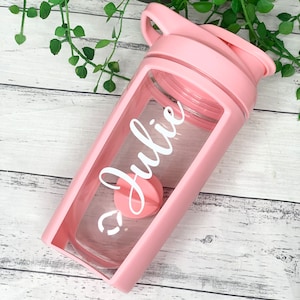 Personalised Pink 600ml Shaker Bottle Protein Sport Fitness with Shaker