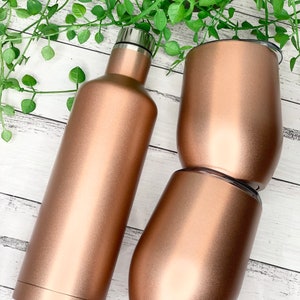 Tumbler Wein Geschenkset / Edelstahl Thermobecher Trinkflasche niedliches Geschenkset 3er Set