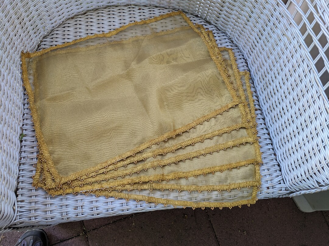Vintage Gold Placemats Set of 6 Etsy