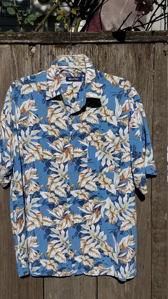 Vintage tropical puritan men's button down shirt. 