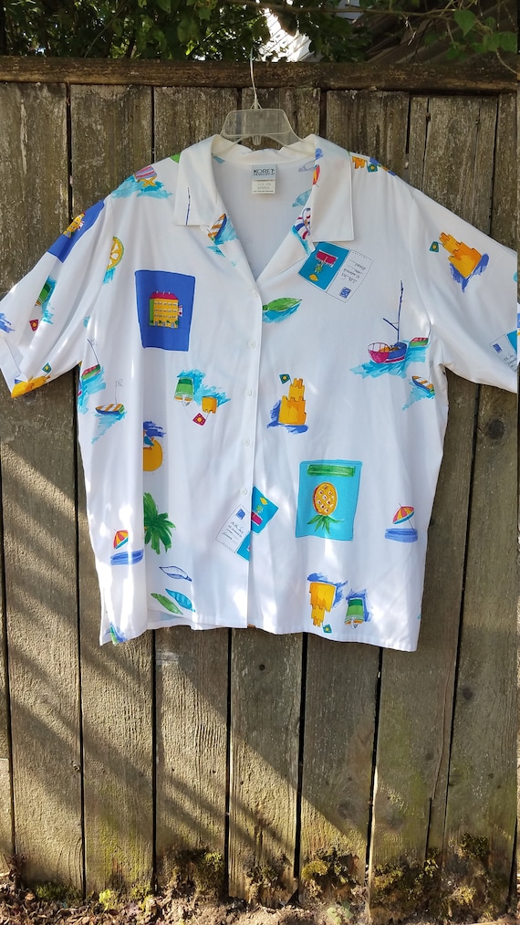 1980s Koret Francisca large unisex button down sh… - image 2