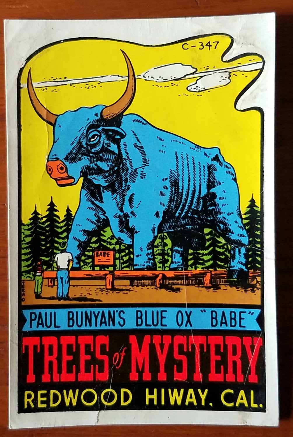 Vintage Decal Trees of Mystery Paul Bunyan's Blue Ox Etsy