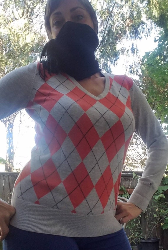 Tommy Hillfiger cotton Argyle sweater.  Size M.