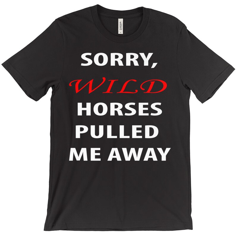 Funny Shirt Wild Horses Pulled Me Away T-Shirt Gift For Horse Lovers Sorry