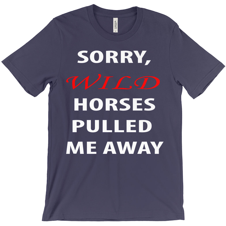Funny Shirt Wild Horses Pulled Me Away T-Shirt Gift For Horse Lovers Sorry
