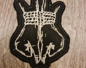 Edgyyyyy Designs Tied Hands Embordered Badge