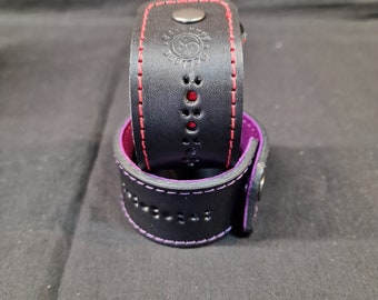 Edgyyyyy Designs Brogue /suede lined leather unisex cuff