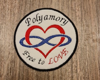 Edgyyyyy Designs Polyamory - Free to love Embordered Badge