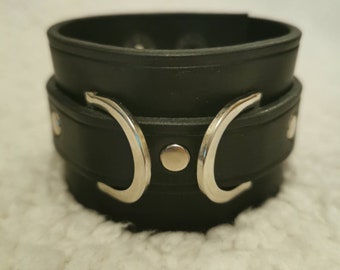 Hand made Black unisex cuff