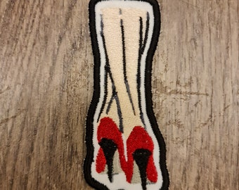 Edgyyyyy Designs Red heels Embordered Badge