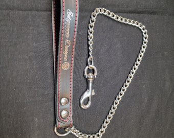 Edgyyyyy Designs heavy curb chain and leather leash
