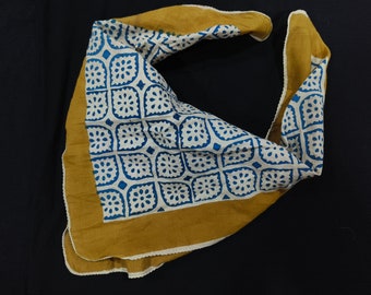 Cotton bandana, neck scarf, block print neckerchief, printed stylish bandanas, size 21×21&quot; Inches handkerchief, bandanas