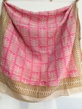 Block Printed Organic Cotton Bandana 42\u00d742 inch ,Scarf: Large Handkerchief, Zari Detail product logo