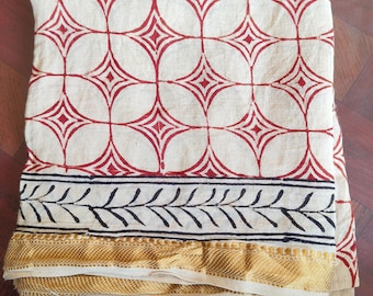 Hand Block Printed Cotton Sarong: Jaipur Print Beach Wrap