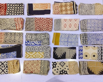 Hand Block Print Cotton Bandanas - Set of 20 - Natural Dye Scarves