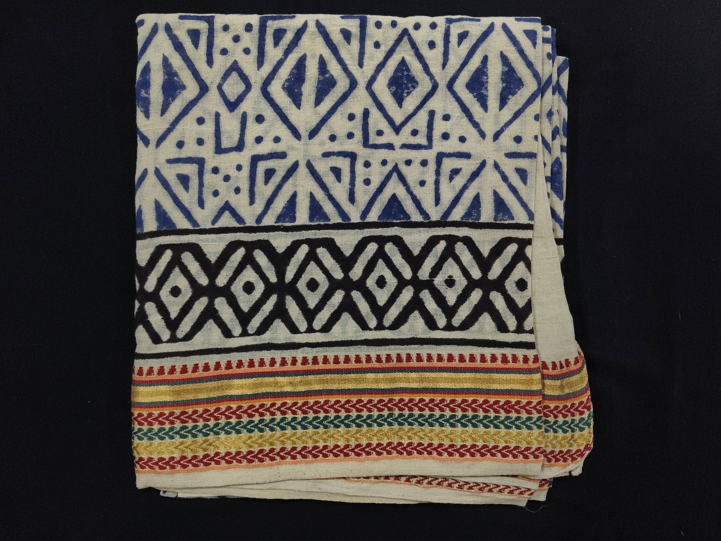 Silk border long sarongs, cotton sarong, sarong scarf, block print natural colour beach wraps, long scarf pareo, cover up, head-nack scarf