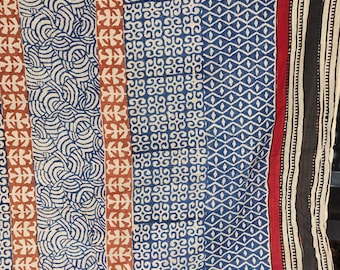 Hand Block Print Cotton Sarong, Indian Scarf, Beach Pareo