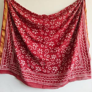 Bandana Scarf Hand Block Print 42×42 inches Natural Dye, Handmade,block Print, Natural Colours,Block Print,Organic Colours,Organic Cotton