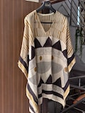 Hand Block Print Cotton Kaftan Dress: Golden Accents, free size top product logo