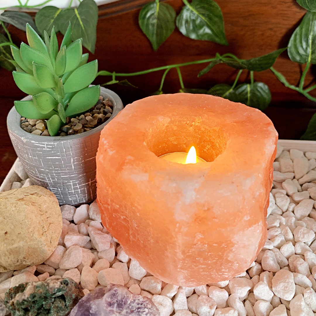 Himalayan Salt Candle Holder Salt Tealight Holder Candle Etsy