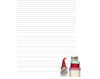 A4 Lined Printable Paper Christmas Stationery Christmas | Etsy