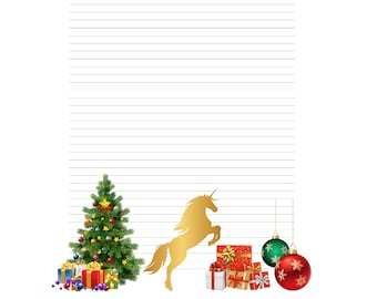 A4 Lined Printable Paper Christmas Stationery Christmas | Etsy