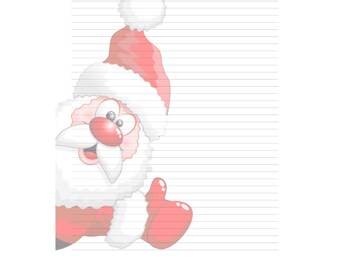A4 bekleed afdrukbaar papier, kerstbriefpapier, kerstbrieven, direct downloaden, kerstman