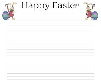 A4 Lined Writing Paper Easter theme