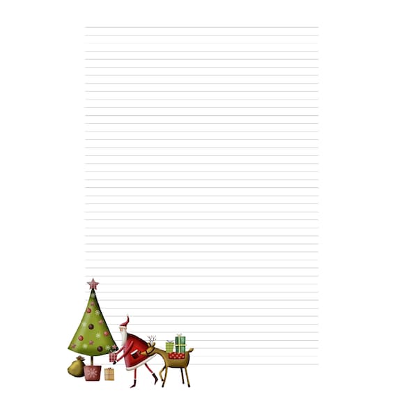 A4 Lined Printable Paper Christmas Stationery Christmas | Etsy