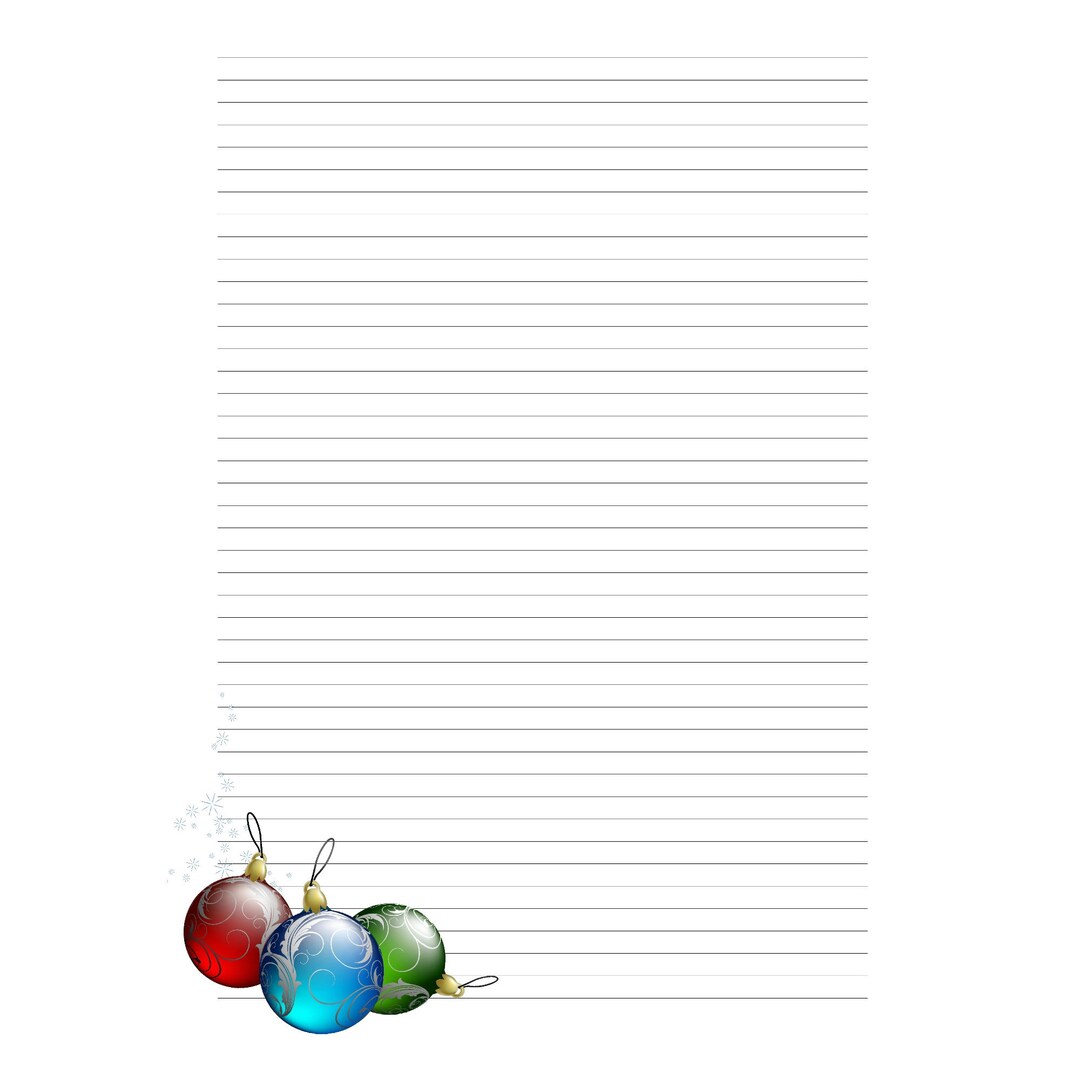 A4 Lined Printable Paper, Printable Christmas Stationery With Lines ...