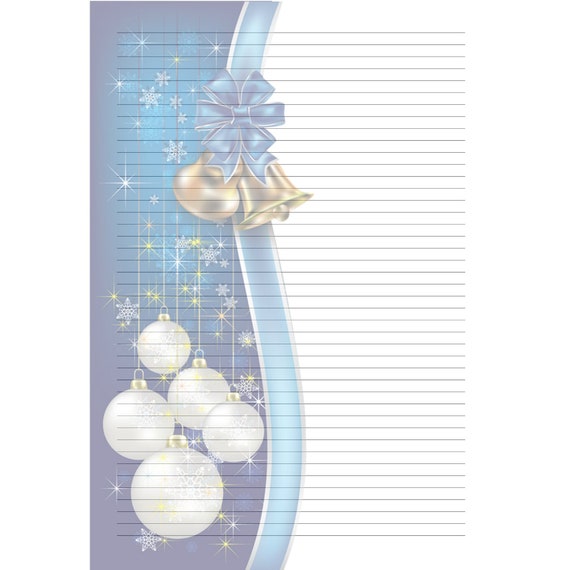 A4 Lined Printable Paper Christmas Stationery Christmas | Etsy
