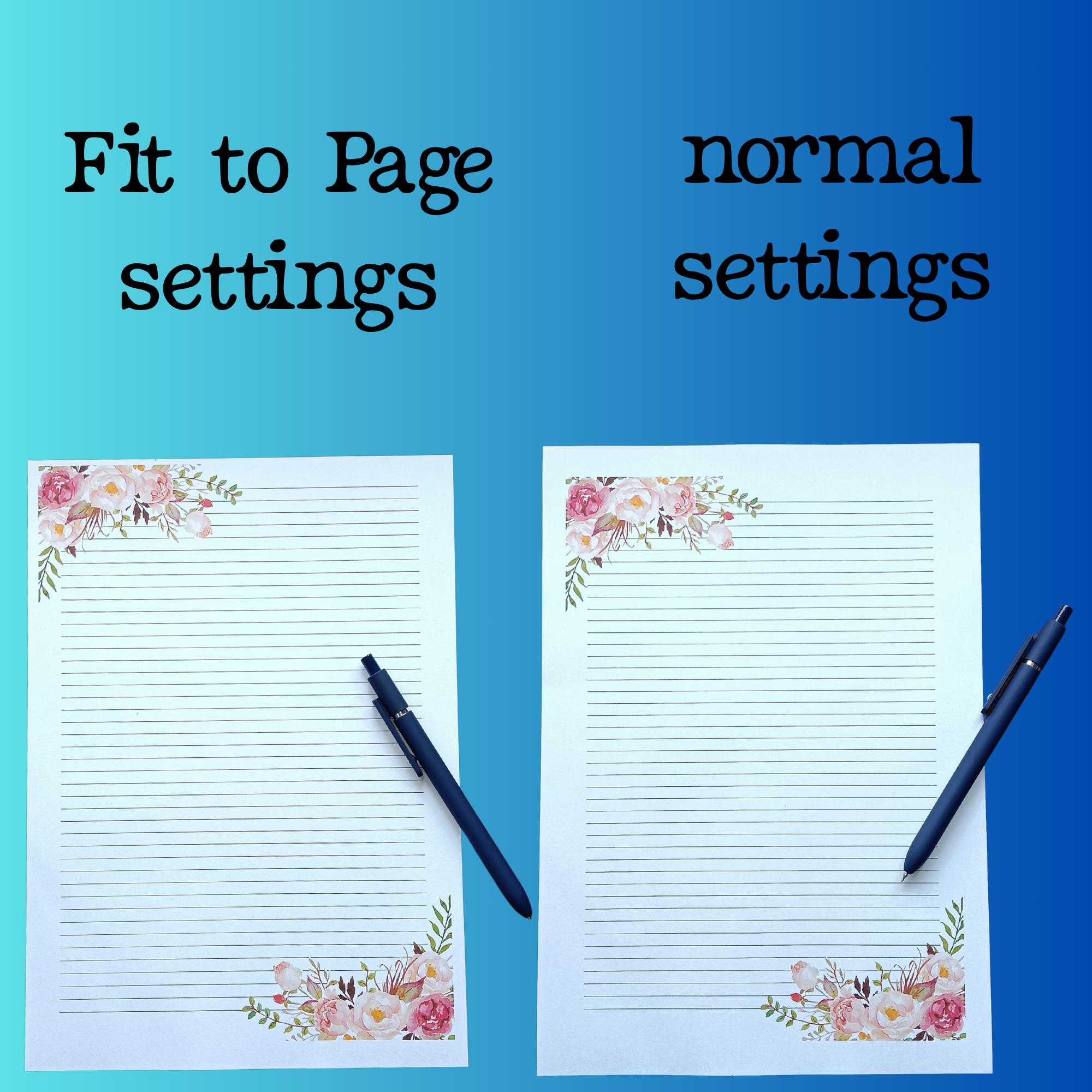 Watercolour Lined A4 Writing Paper Corner Flowers - Etsy