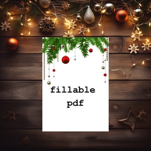 PDF rellenable Borde navideño A4/Tamaño legal EE. UU.