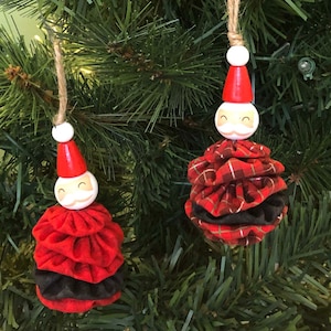 Fabric Yo-yo Santa Ornament Tutorial  - PDF Download