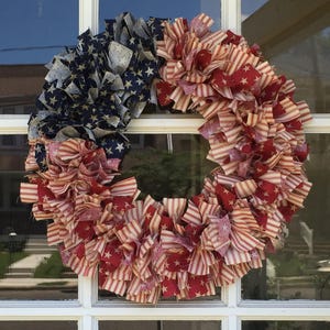 Patriotic Farmhouse Rag Wreath Tutorial - PDF Download