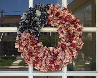Patriotic Farmhouse Rag Wreath Tutorial - PDF Download